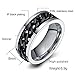 Topick Men's Fashion Black Stainless Steel Wide 8mm Spinner Chain-Shaped Ring (12)