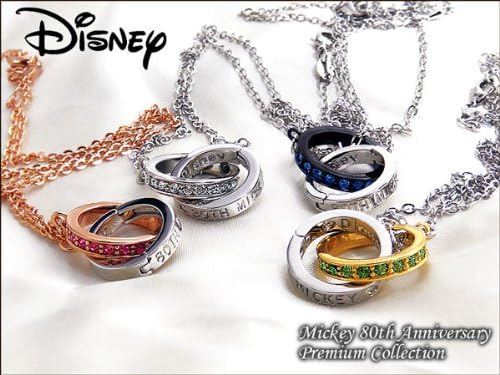 Amazon ディズニー Disney ミッキー 80周年 ダブルリングネックレス F シルバー ゴールド ネックレス 通販