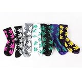 Marijuana Weed Leaf Men/Women sport socks colourful Cotton High Socks
