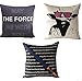 (Set of 3) Star Wars Pillowcase Square Pillow Covers Decorative 100% Cotton Linen 18x18 Inches