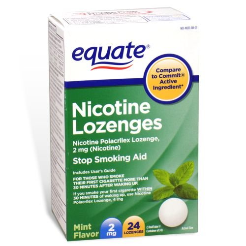 Equate Nicotine Lozenge 4 mg, Stop Smoking Aid, Mint