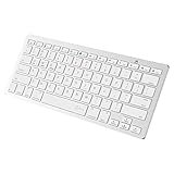 JETech Ultra-Slim Bluetooth Wireless Keyboard for iPhone, iPad 9.7" 2017, iPad Pro, iPad Air, iPad Mini, iPad 2/3/4, Galaxy Tab, Mac, Windows, and any bluetooth enabled device (White) - 2156 (Personal Computers)