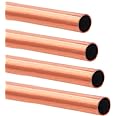 Tynulox 1/2"(13mm) OD 99.9% Copper Tube 0.5mm Wall × 300mm Length × 4Pcs, Pure Copper Tubing 110 Copper Seamless Round Tubing for Refrigerator, Jewellery and Industry
