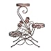 Dazone® 3-Tiered Scroll Decorative Metal Garden Patio Standing Plant Flower Pot Rack Display Shelf Holds 3-Flower Pot