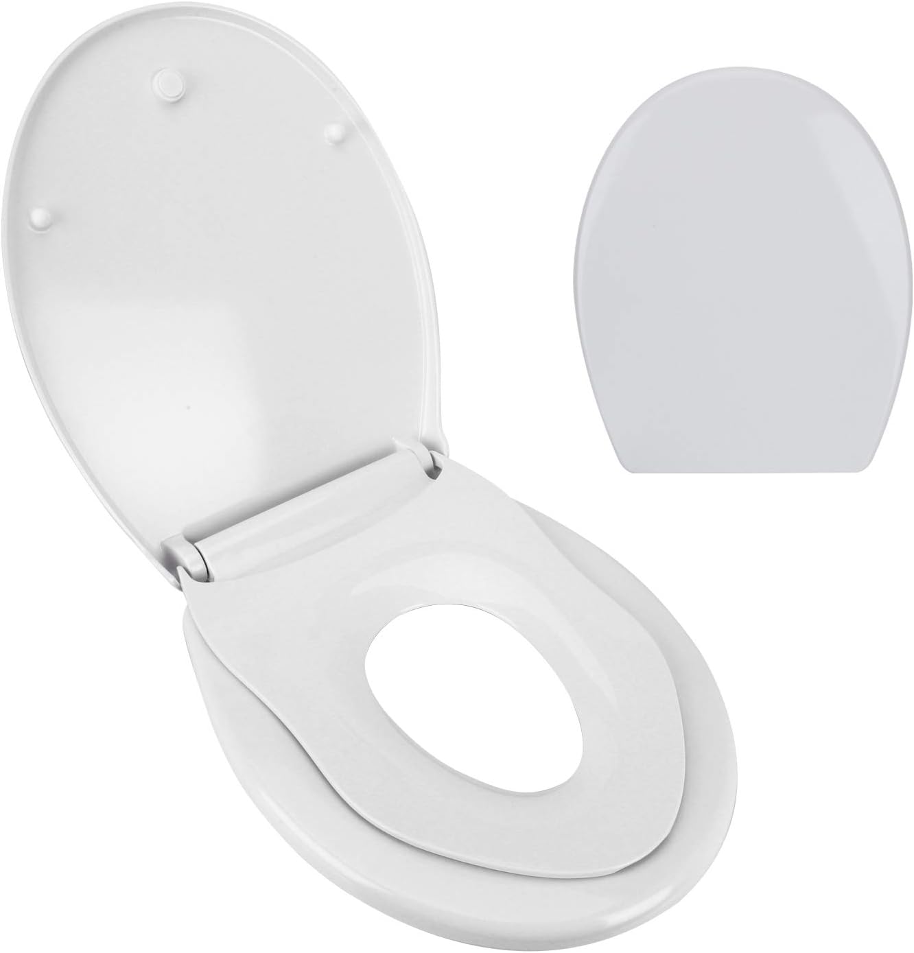 Wc Sitz Toilettendeckel Oval Klodeckel Mit Softclose Absenkautomatik Kinder Toilettensitz Mit Quick Release Wc Deckel Family Duroplast Toiletten Klobrille Weiss Baumarkt Wc Sitze