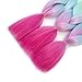 Rainbow Kanekalon Braiding Hair 3pcs Ombre Jumbo Braiding Extension High Temperature Rainbow Color Jumbo Hair (3pcs, Rainbow)