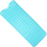 ANSIO Bath Mat Non Slip 100x40 cm Teal - Anti Mould PVC With Drain Holes