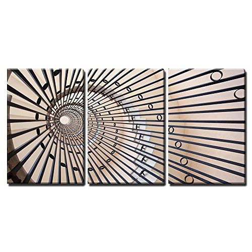 View of a Spiral Staircase Home Art x3 Panels