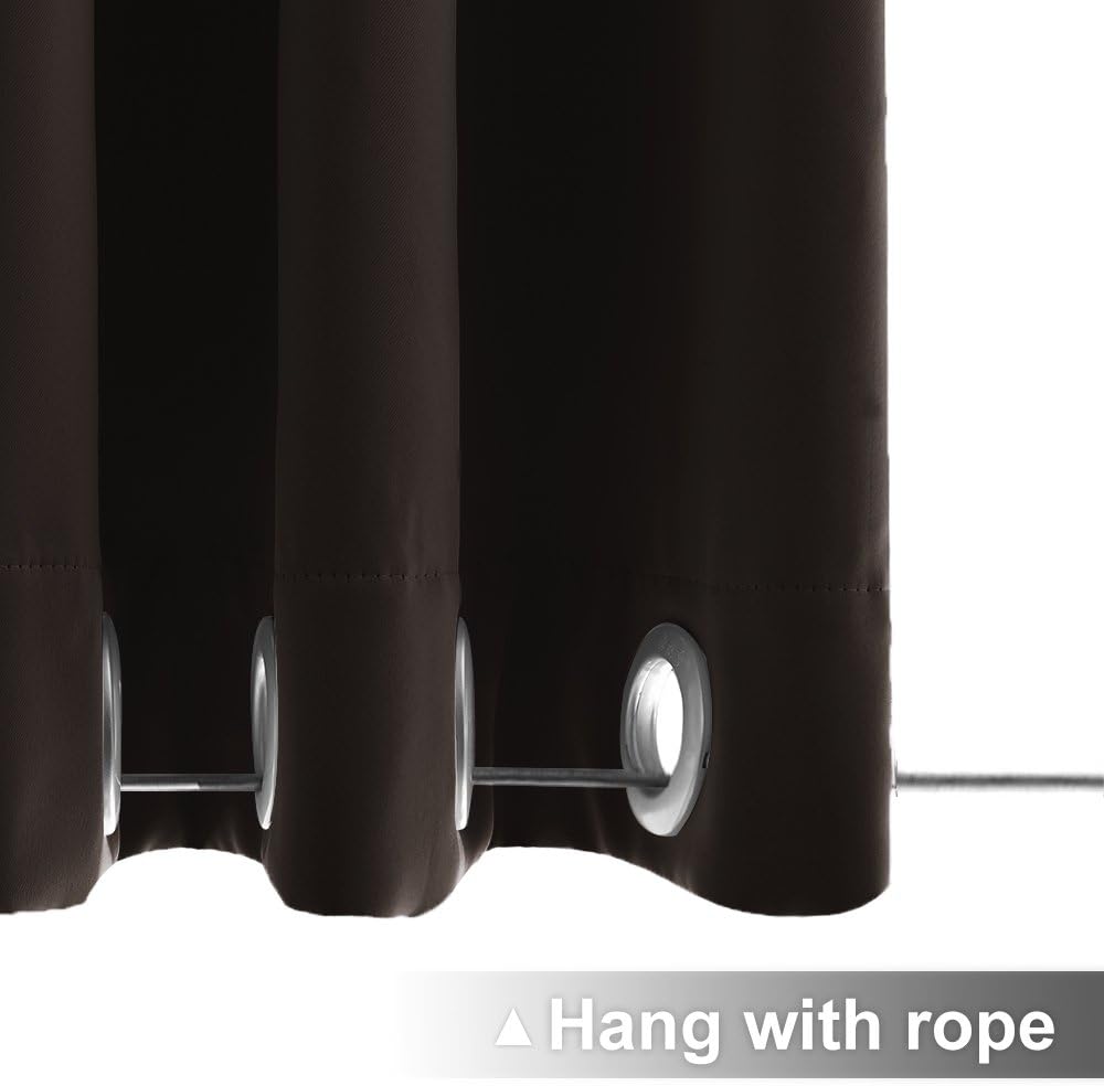 NICETOWN Outdoor Curtain Grommet Top and Bottom, Thermal Insulated Keeps The Rain Out Versatile Vertical Drape, Blackout Heavy Weight Wind Break Outdoor Drapery (52 by 108 inches,1 Piece, Tan-Khaki)