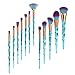 DRQ 12pcs Makeup Brush Set Colorful Diamond Shaped Handle Premium Synthetic Kabuki Foundation Blending Blush Eye Face Liquid Powder Cream Cosmetics Lip Brush Tool Professional Brushes Kit with Pouch