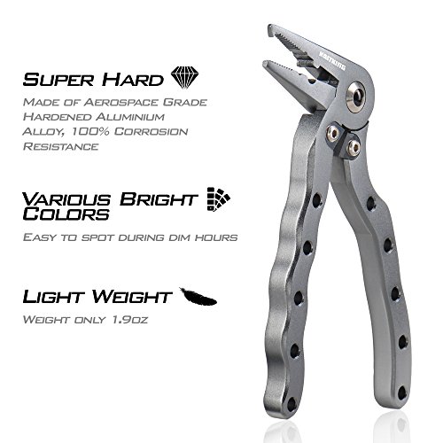 MadBite Falcon Angled Head Aluminum Fishing Pliers – Braid Cutters - Hook Remover - Line Cutter – Snap Ring Plier - Spring Loaded Super Sharp Tungsten Carbide Cutters - Thumbnail 4