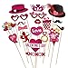 PBPBOX Valentines Day Photo Booth Props DIY Creative Funny Disguise Props 40 Pieces
