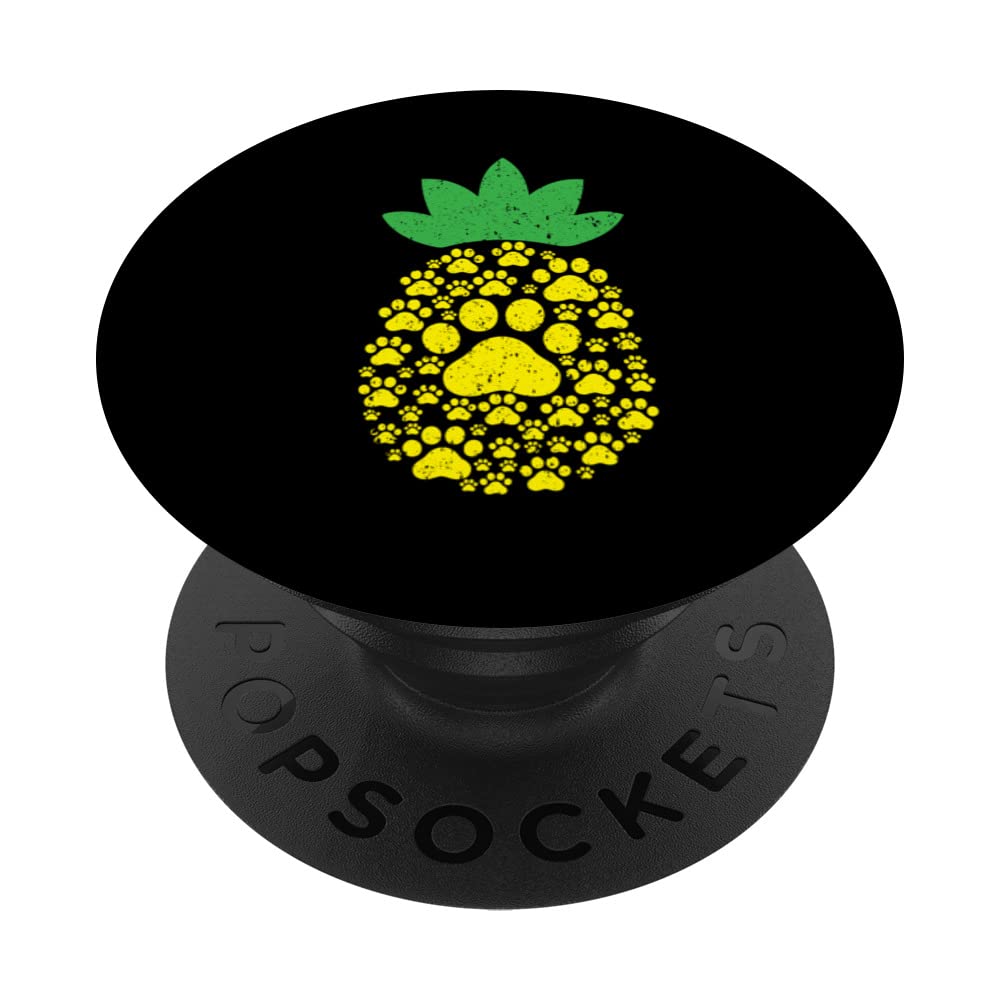 Pineapple Lover Tropical Fruit Dog Owner Puppy Paw Love PopSockets Swappable PopGrip