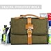 LAVIEVERT Travel Men's Toiletry Roll/Folding Portable Canvas & Genuine Leather Toiletry Bag/Storage Bag with Hook for Travel/Vacation/Household Use - Green