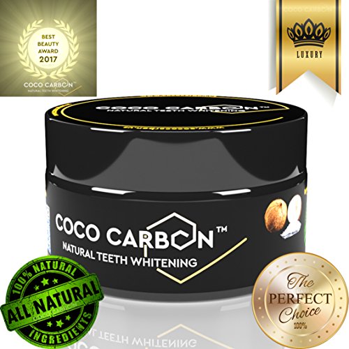 COCO CARBON - No Sensitivity & No Gum Irritation - Natural Activated Charcoal Teeth Whitening Powder Organic Tooth Whitener with Activated Carbon Coco (3.38 Fl Oz, 100 ml, 40 g) Active Charcoal Powder