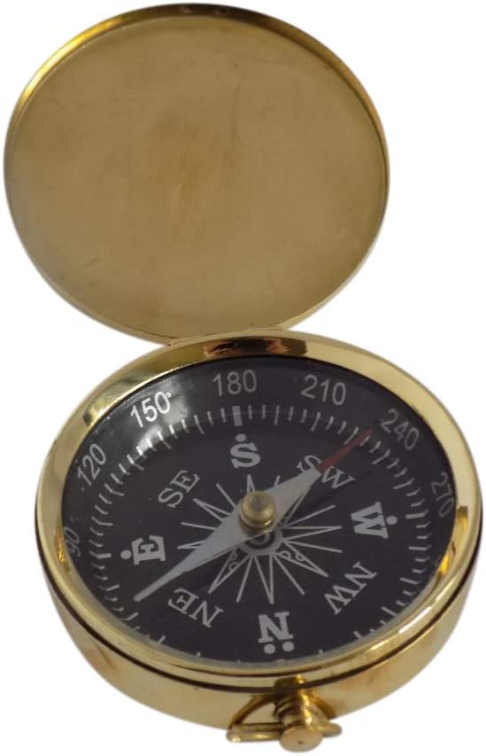 Trinity Church Supply Classic Brass Pocket Black Dial Compass with Lid for Sailing Camping Survival : Sports & Outdoors