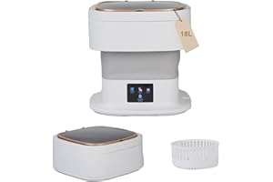 SPARAGUS 18L Portable Washing Machine, Foldable Mini Washer with 3 Modes, Small Laundry Washer for Clothes, Underwear, Apartments and Travel (Gray)