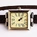 Simple Leather Vintage Female Bracelet Quartz Watch Square Wristwatch Brown
