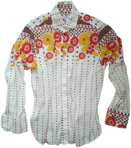 Seaplane's 'Robert13' Men's Brown Long Sleeve 100% Cotton Print Button Down