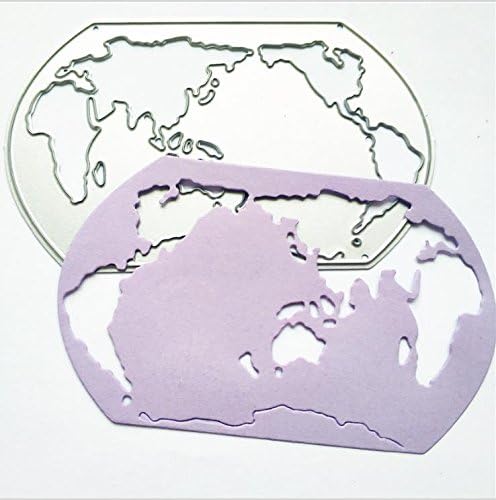 World Map Metal Stencil Cutting Die for Scrapbooking DIY Making Paper Card