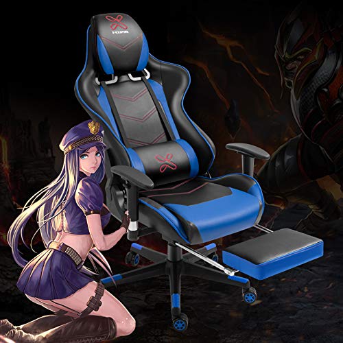 XVOLSPORT Massage Gaming Chair with Footrest Reclining High Back