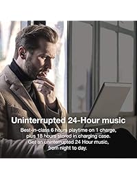 Auriculares inalámbricos Bluetooth 5.0, GoNovate G10 Truly inalámbricos con sonido estéreo 3D, 24 horas de tiempo de carga, funda de carga portátil, micrófono integrado