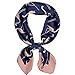 Persmileful Women's Fashion Soft Large Satin Square Chiffon Polyester Scarf Set Head Neck Multiuse Solid Colors Available (Navy)