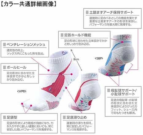 Amazon ライカ Ryka 足袋型ソックス Rsox9wpb23 23 25cm スポーツ アウトドア