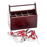 Odoria 1:12 Miniature Tool Box with 8PCS Metal Tools Set Dollhouse Decoration Accessories