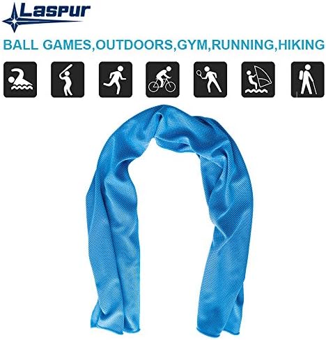 USA LASPUR Cooling Towel for Sports, Workout, Fitness, Gym, Yoga, Pilates, Travel, Camping &amp; More Instant Cooling Relief (DARK BLUE)