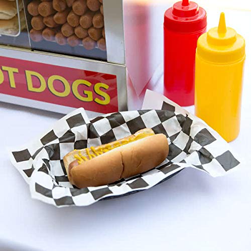 MM Foodservice 250 Sheets 12"x12" Grease Resistant Deli Paper, perfect for Food Baskets, Burgers and French Fries. (250, Black Checkered) - Thumbnail 3