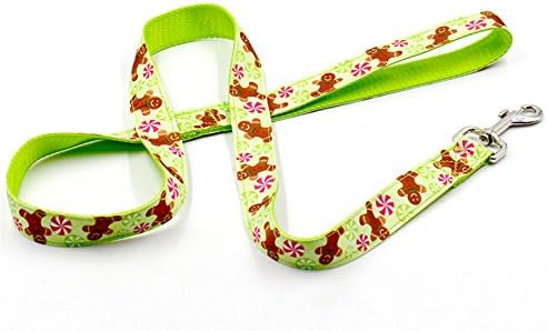 Giveme5 Exquisite Christmas Cheer Pet Dog Leash Dog Design Lead For Walking Running or Jogging (Light green biscuit)