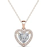 Cate & Chloe Amora Heart Pendant Necklace with Simulated Diamond Crystals | 18k Gold Plated Romantic Jewelry for Women | Adjustable Chain Design | Gift for Her on Valentine’s Day, Anniversary