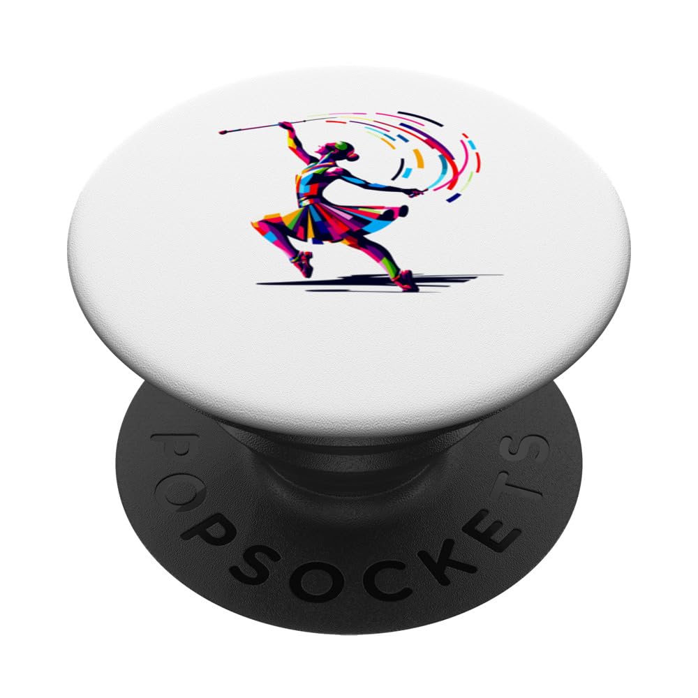 Colorful Pop Art Baton Twirling Majorette Twirler Majorettes PopSockets Swappable PopGrip