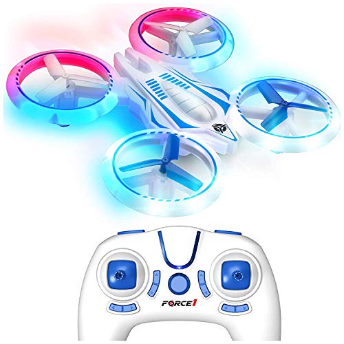 Force1 UFO 4000 LED Mini Drones for Kids - Small RC Drones for Beginners w/ 2 Quadcopter Batteries