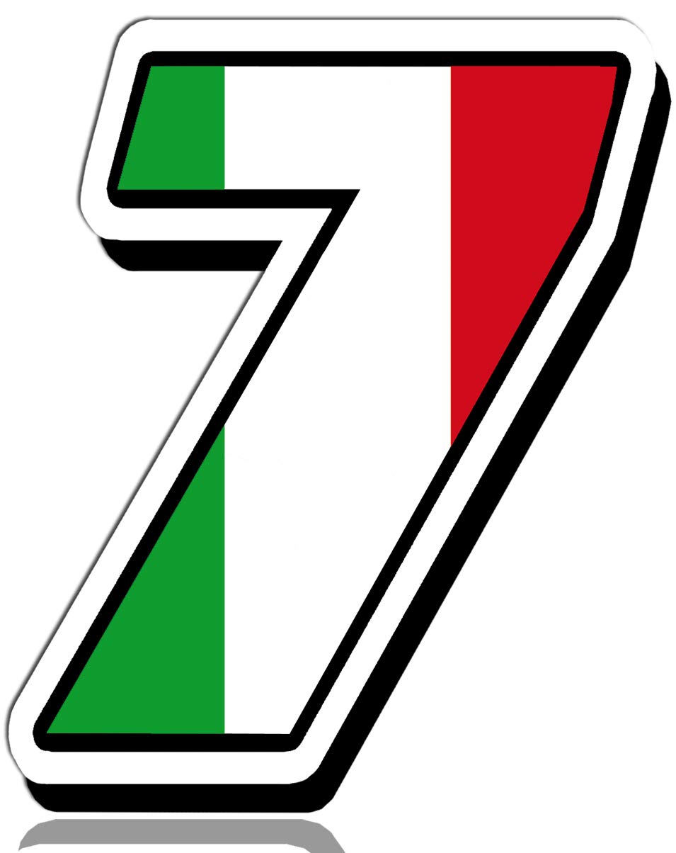 Biomar Labs® 1 x Vinyl Decal Italy Flag Sticker Italia National Auto Moto Motocross Motosport Start Racing Number 7 Rally Race Car Bike Motorcycle Tuning N 317