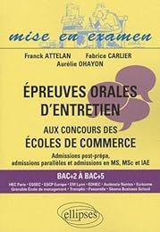 Épreuves orales d'entretien aux concours des écoles de commerce