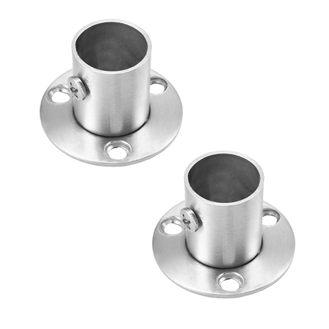 Sourcingmap Wardrobe Pipe Bracket, 19mm Dia, Wall Mount Hanging Rail Rod Support Socket 2pcs