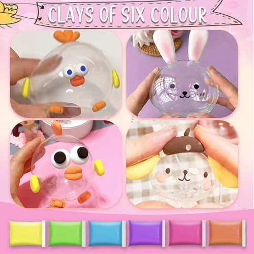 SLEEPHEAD®6 PCS Nano Tape Bubble Bubbles Kit for Kids with Box, Squishy Maker Making Kit, Birthday Gifts for 4 5 6 7 8 9 10 Year Old Girls Girl, Kids Toys for Girls 4-6 6-8 8-10 10-12