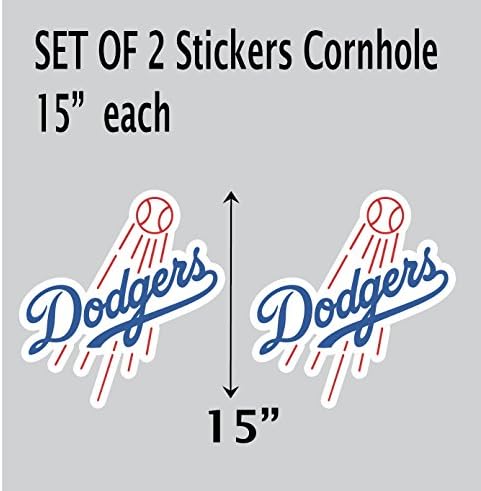Dodgers Vinyl Sticker Decal For LA Baseball Cornhole Car 15" Each