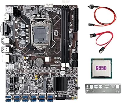 Potadak B75 Motherboard LGA1155 G550 CPU 12xPCIE DDR3 USB3.0 SATA Mining