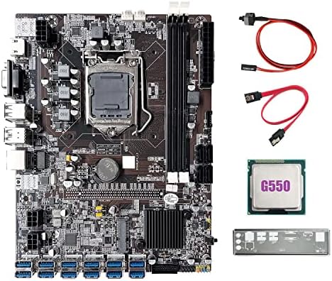 Potadak B75 Motherboard LGA1155 G550 CPU 12xPCIE DDR3 USB3.0 SATA Mining