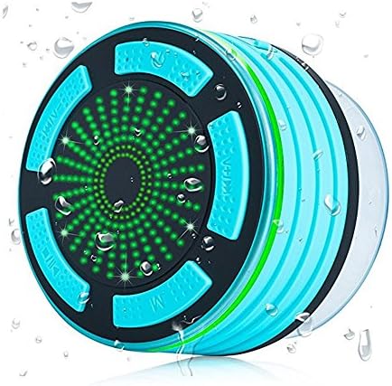 Shower Radios-ZOMOM Ultra Portable Wireless Bluetooth Speakers with Waterproof IPX7 and LED mood lights. HD Sound and Bass for iPhone iPod iPad Phones (Light blue)