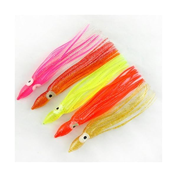 Fishing-LuresLaimeng-20PC-12CM-Soft-Octopus-Saltwater-Squid-Skirt-Lure-Baits