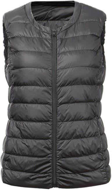 collarless puffer vest