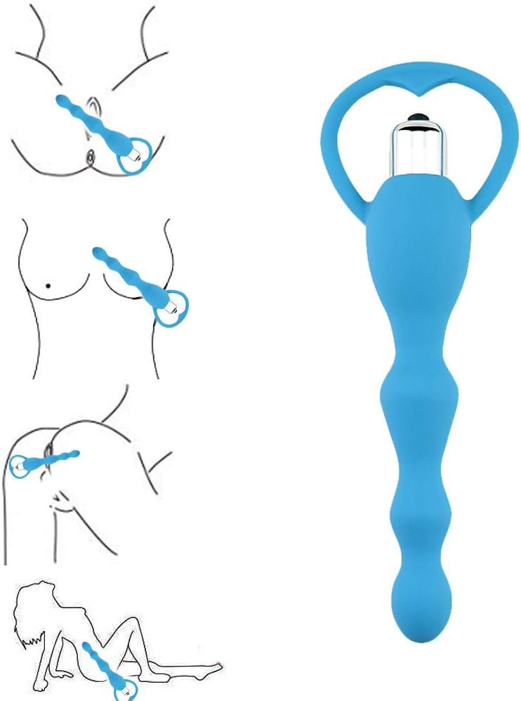 Relax Tool Amal Trainer for Beginners Anales Pull Beads for Beginners -Anales Trainer Massage Toy-Cordless Electric Trainer with Pull Ring Blue By Unkey