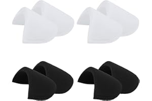 LHYBTM 4 Pairs Covered Set-in Shoulder Pads Sewing Foam Pads Sponge Shoulder Pad Shoulder Enhancer for Women Men Blazer Suit Coat Jacket Clothes Sewing Accessories (2 Black + 2 White)