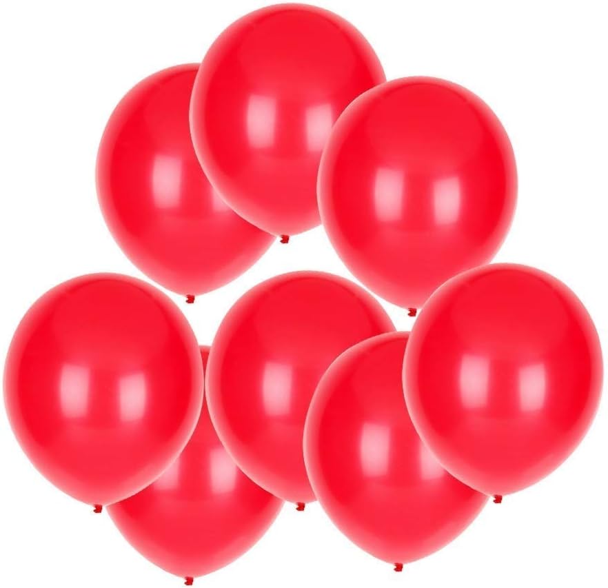PMLAND 100 Pieces Red Latex Balloons 12 Inches for Valentine Birthday Wedding Bridal Shower Party Festival Game Event Home Decorations