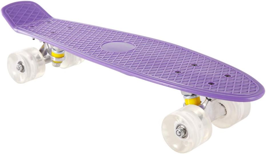 MLYDW Mini Cruiser Board/Mini Skateboard and 4 Transparent PU Wheels Adult Child Beginner Girl Boy
