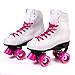 Skate Gear Soft Classic Faux Leather Roller Skates (Classic Pink, Women's 10 / Men's 9)